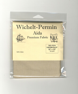 Cross Stitch ~ Wichelt-Permin 16Ct Cafe Mocha Aida Fabric 18'' x 25'' #385-252A