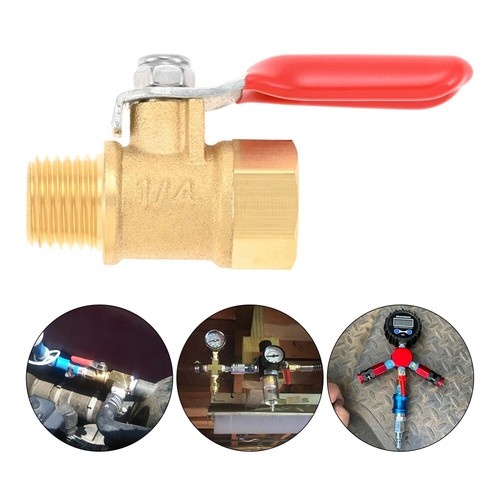 1Pack 1/4" Heavy Duty Air Compressor Brass Ball Valve Shut Off Switch - Picture 2 of 9