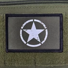 WW2 Star Patch Moral Tactical Military Army USA Flag Hook & Loop Green 3x2