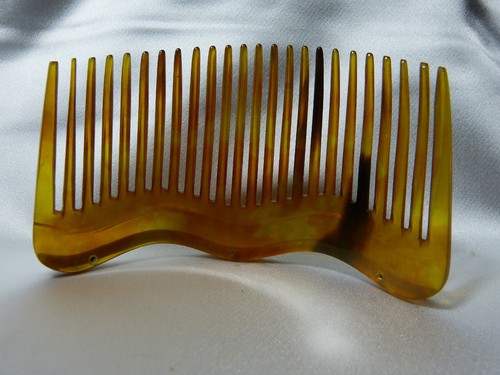 Kamm Tiara Diadem Antik Gebogen Aus Horn Mit Strasslinie Dekor - Picture 22 of 22