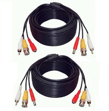 2 Pack 150Ft Audio Video Power Security Camera Cable FOR Q-SEE SYSTEMS BLACK