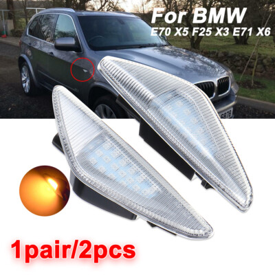 2X Seitenblinker Blinker für BMW X3 F25 X5 E70 X6 E71 E72 2007-2013 Glasklar