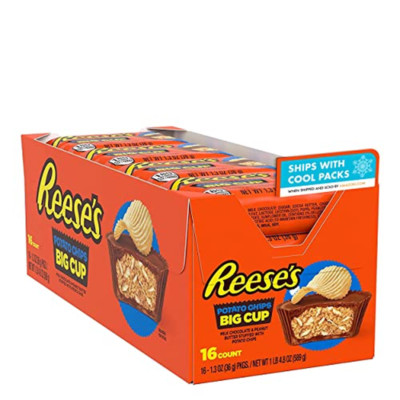 REESES Big Cup Peanut Butter Cups W/ Potato Chips, 1.3Oz (16 Count)