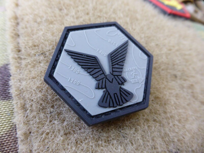 JTG Selous Scouts Hexagon Patch, steingrau oliv schwarz / JTG 3D Rubber Patch