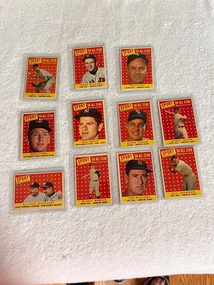 1958 Topps All Star Mickey Mantle, Ted Williams - nice corners and edges 11 AS - Image 3 of 4