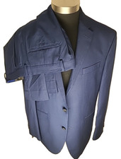 42R Slim-Fit Reaction Kenneth Cole Techni-Cole blue 2-Piece Suit Pant 36x32