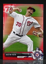 2017 Bowman #BP60 Austin Voth Red 70th Anniversary Parallel Washington Nationals
