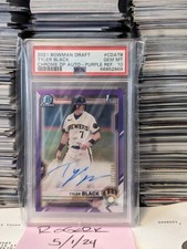 Tyler Black 2021 Bowman Chrome Purple Refractor Auto /250 PSA 10 Gem Mint RC
