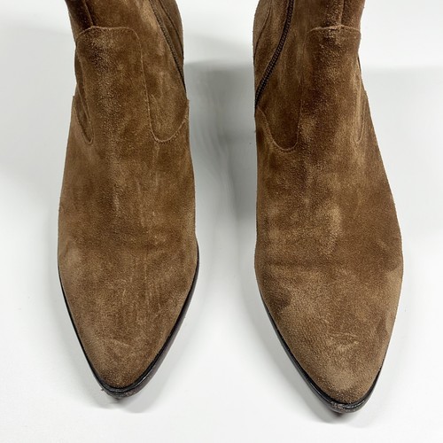 ASH Henna Brown Cowboy Suede Block Heel Women's Booties Size 40 FNG - Picture 2 of 6