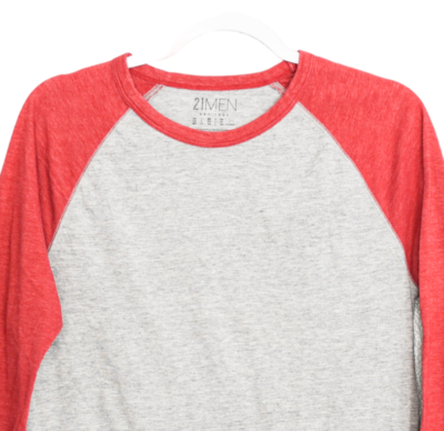 【Mサイズ】SOL - Border L/S Tee (GRAY&RED) Men's Two-Tone Short Sleeve Work Shirt | Red Kap | Red Kap®