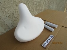NEW BICYCLE WHITE CRUISER SEAT FOR MTB, BMX, CRUISER, ROAD BIKE, FIXIE, ETC.