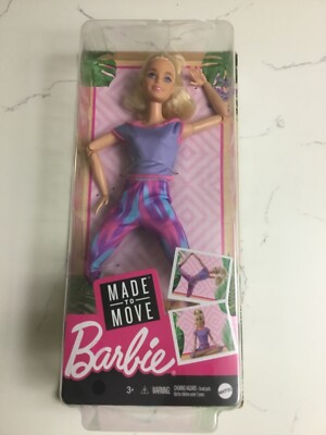 Barbie Made to Move Doll with Flexible Joints Long Blonde Ponytail  Wearing - Main Image