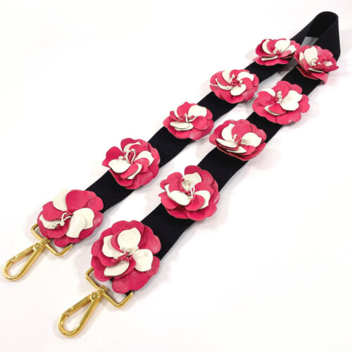PRADA Shoulder strap Handbag Accessories camera strap flower canvas pink/Black - Picture 1 of 5