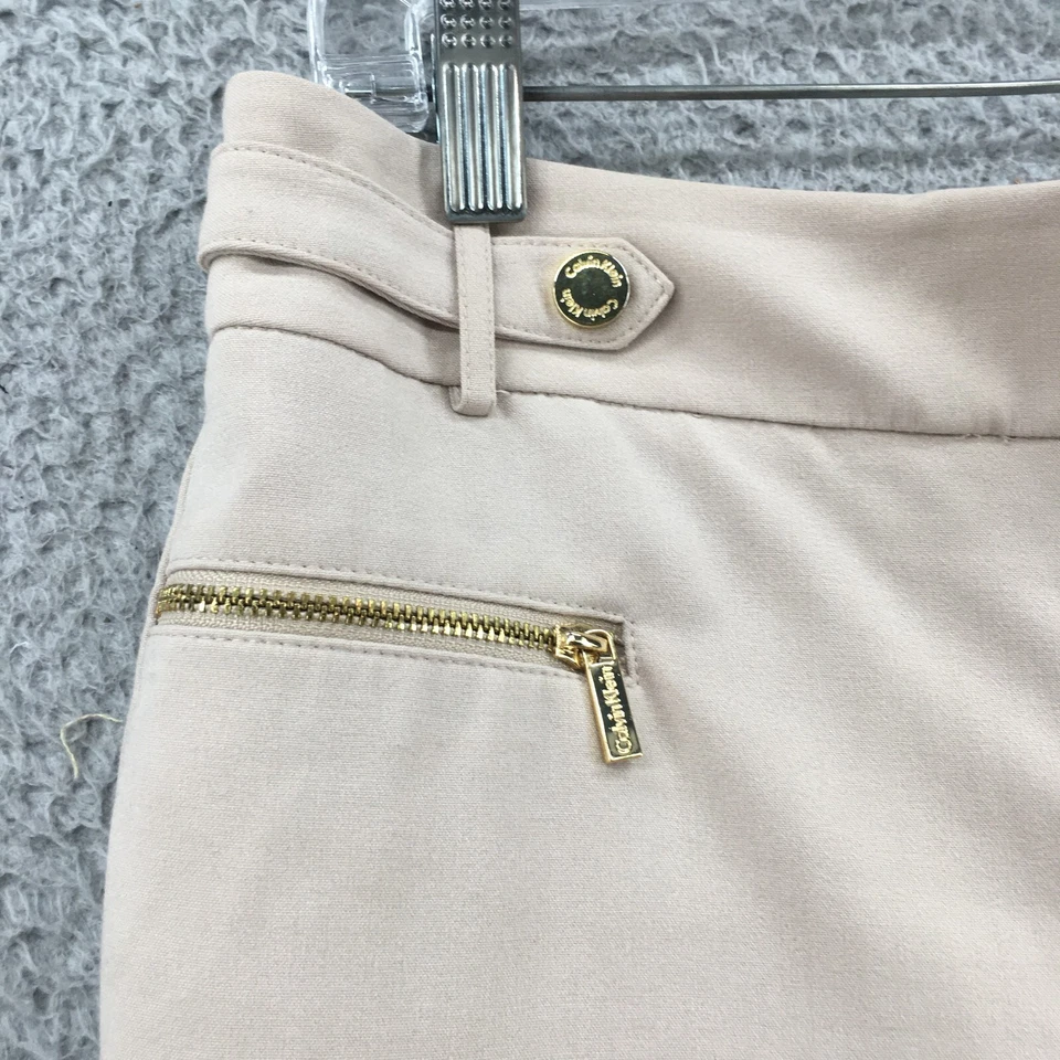 Calvin Klein 正装裤子女式 4(实际 32x30)米色中腰平底前拉链 — 第 4/4 张图片