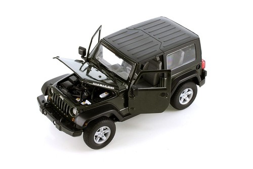 2007 Jeep Wrangler Rubicon Hard Top 1/24 Scale Diecast Model - DARK GREEN - Picture 4 of 8