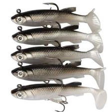 5pcs Kit Fishing Lure Soft Jig Head Artificial Bait Fishing Hooks Swimbait Bass