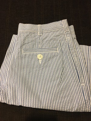 Blue Stripes Seersucker Pyjama Shorts | LE COLONEL | Wolf & Badger