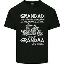 Grandad Grandma Biker Motorcycle Motorbike Mens Cotton T-Shirt Tee Top