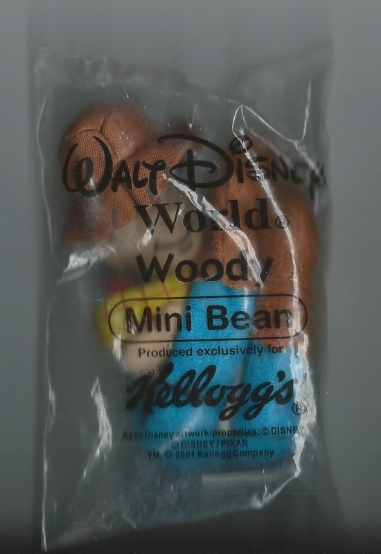 2001 Kelloggs Toy Story Mini Beans WOODY sealed in original bag