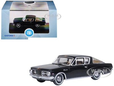 1965 PLYMOUTH BARRACUDA BLACK 1/87 (HO) DIECAST MODEL CAR BY