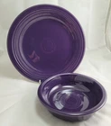 DISCONTINUED PLUM FIESTA FIESTAWARE DINNER PLATE AND 19 OUNCE CEREAL BOWL