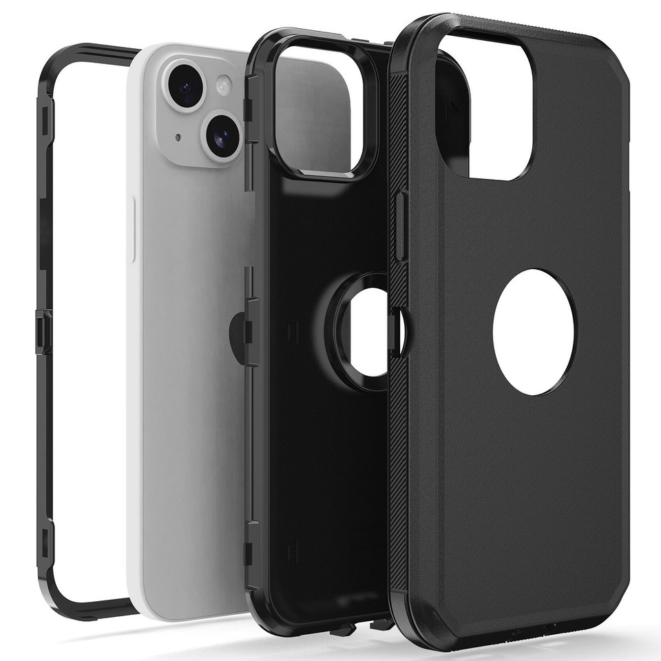 Lg Plus Box For iPhone 15+ Plus Case &Belt Clip Heavy Shockproof Cover +4 Screen ...
