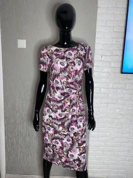 Women Laura Ashley Dress Purple Knit 42 / XL / 50