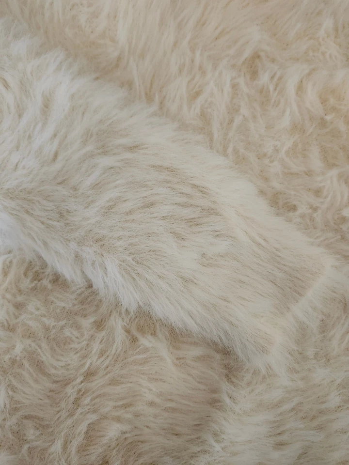 Banana Republic Women's Faux Fur Sweater Ivory Nylon Cotton Blend Plush, Furry!! - Image 3 of 4