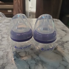 Lansinoh Anti-Colic Baby Bottles 2oz 2 Pack Breastfeeding Newborn New Open Box