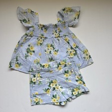 Janie and Jack Floral Ruffle Sleeve Smocked Top Outfit Shorts Size 3T