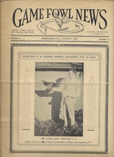VINTAGE COLLECTIBLE Gamefowl News Magazine Devoted to Game Fowl august  1927