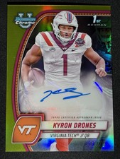 2024 Bowman U Chrome 1st Kyron Drones Prospect Autographs Yellow Refractor /75