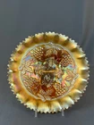 Northwood GRAPE & CABLE Marigold Carnival Glass 8 ½” Ruffled Bowl c. 1910: MINT