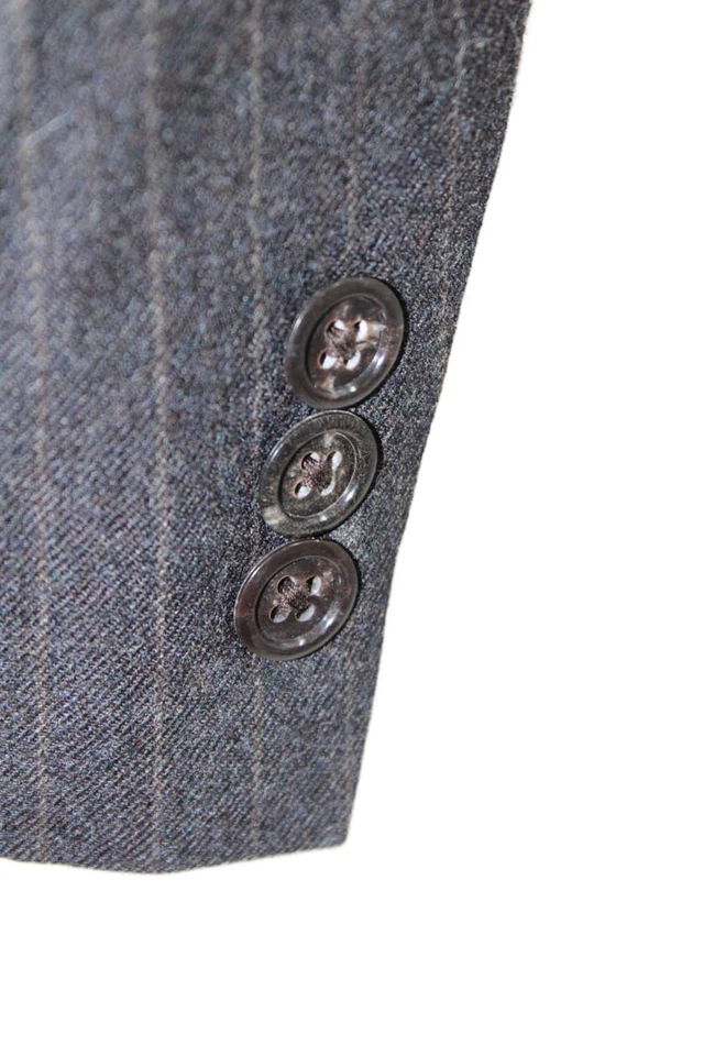 Traje Chaqueta Givenchy Para Hombre Gris Oscuro Rayas 100% Lana Talla 36 Foto 4 de 4