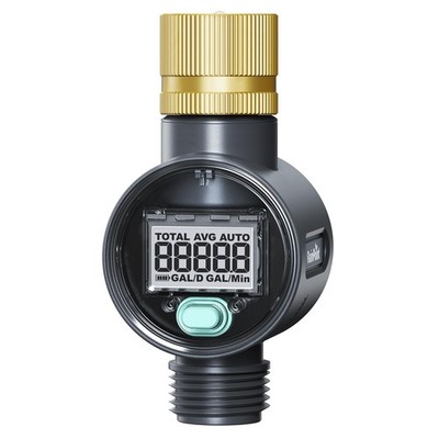 RAINPOINT Water Flow Meter with Brass Inlet, for RV Tank Black
