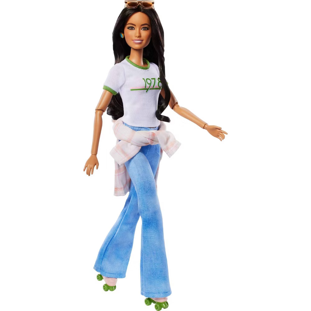 Barbie Joanna Gaines Doll, Posable, Brunette, in Jeans & Top with Roller