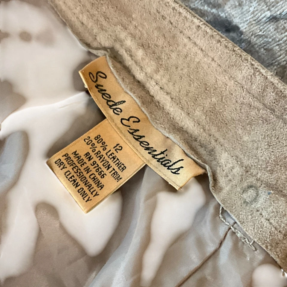 Pantalones de cuero marrón vintage de gamuza Essentials 12 ribete trenzado festival occidental Foto 4 de 4