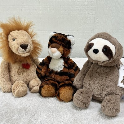 Lot Of 3 Aurora World Sammy Sloth Bradley Lion Plush Stuffed Animal 9  Soft Toy