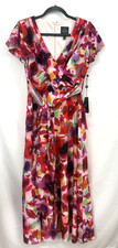 NWT Adrianna Papell Pink Floral Maxi Dress Womens Size 4 Flowy Romantic