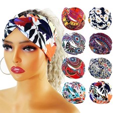 6 Pack Women's Elastic Headbands Boho Style Soft Hair Wraps for Daily Fitness