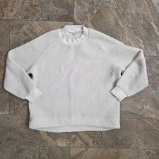 Old Navy Sherpa Pullover Sweatshirt Cozy Comfy Warm Ivory White Large