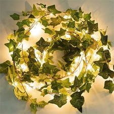 LED Ivy Fairy String Lights Garden Outdoor Wall Fence Light Vine Leaf Hanging