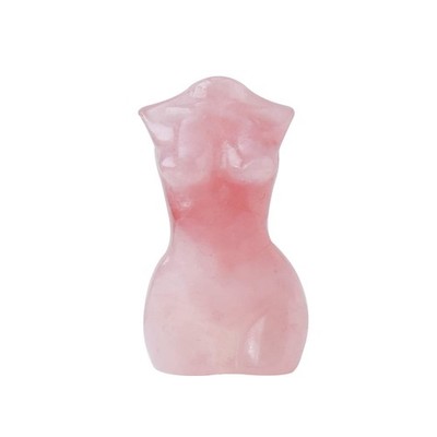 Natural Rose Quartz Goddess Image Hand-Carved Female Model Collect Sculpture ...