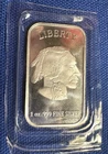 1 Oz .999 Fine Silver Buffalo Liberty Bar Sealed In Plastic