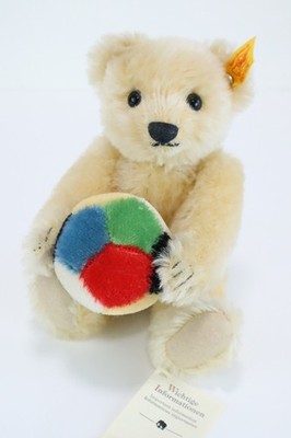 Vintage Steiff Teddy Bear with Ball 676321 Mohair and Cotton p