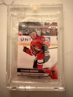 2025 Topps Now Sticker - Connor Bedard 1st Career Hat Trick /10 Black  #23 RARE!