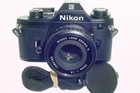 Nikon EM 35mm Film SLR Manual Camera with Nikon 50mm F/1.8 Series E Pancake Lens