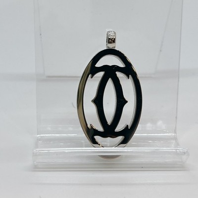 Cartier 2C Silver Color Logo Charm Pendant Top Only Japan Near