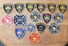 SET OF 16 AMERICAN FIRE DEPARTMENT CLOTH PATCHES. EXCELLENT CONDITION