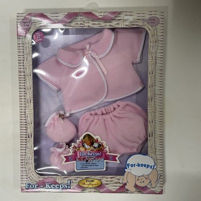 Vintage Berenguer For-Keeps Doll Clothes Pink Romper Bloomers Booties 17'' NIP